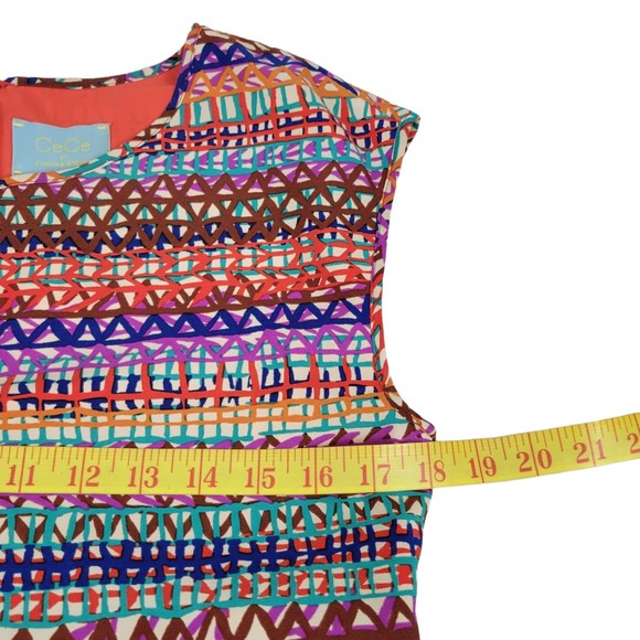 CeCe by Cynthia Steffe Sleeveless Drop Waist Dress Lined Multicolor size 6 - Picture 8 of 10